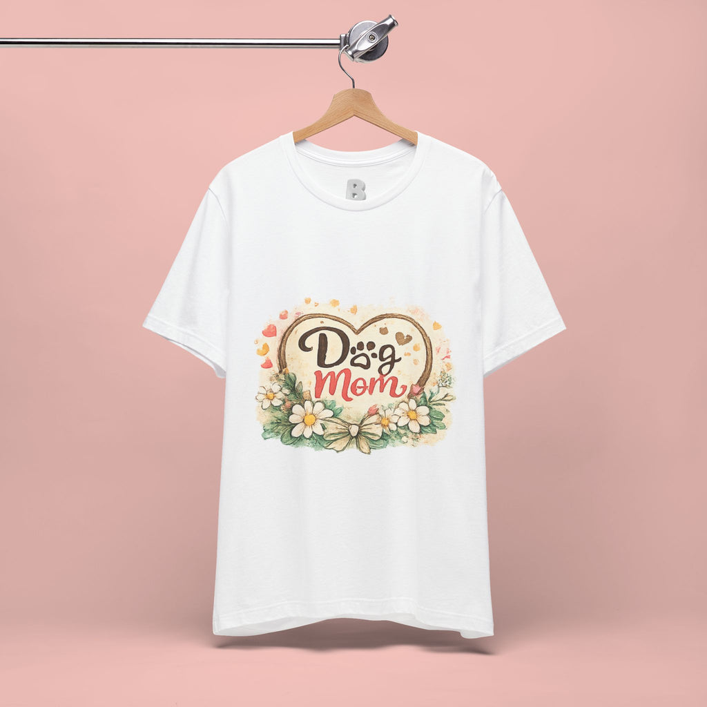 Dog Mom T-Shirt – Floral Paw Heart Graphic Tee