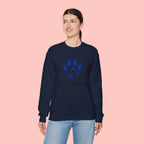 Dog Mom Crewneck Sweatshirt – Blue Paw Graphic "Dog Mom"