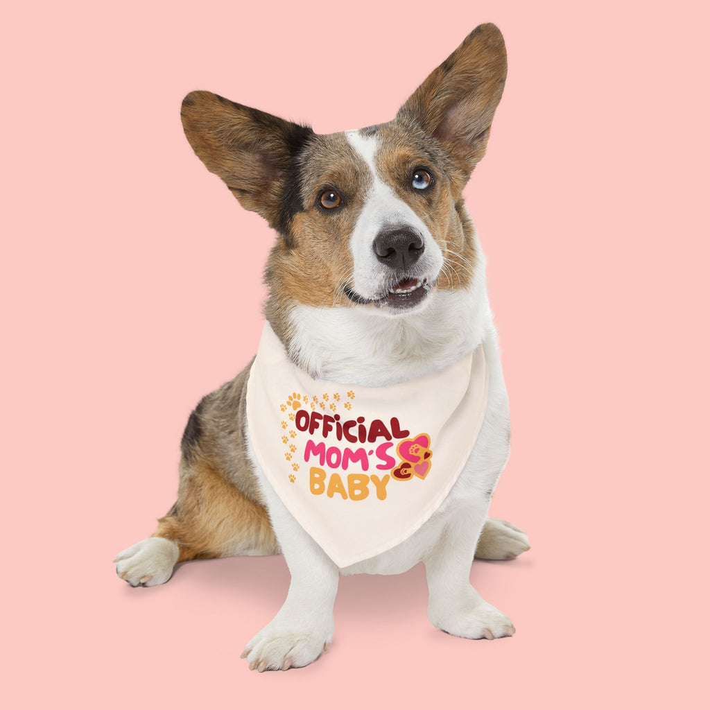 Bandana Collar — "Official Mom's Baby" Pet Bandana for Dogs & Cats