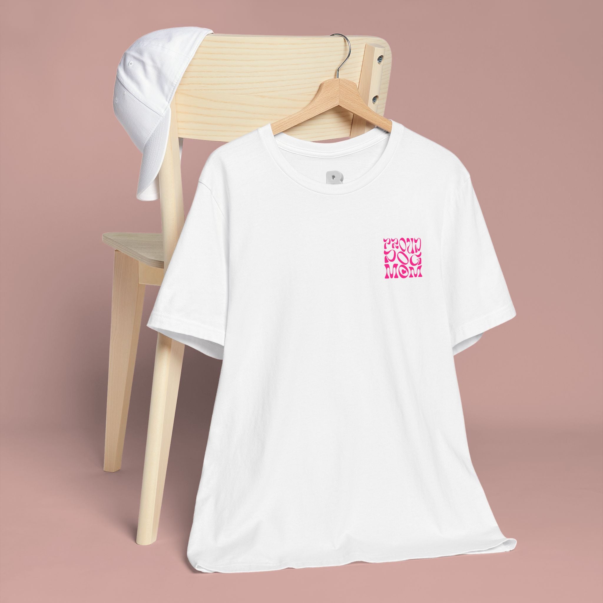 Mom of Dogs T-Shirt — Retro Pink “Proud Dog Mom” Tee