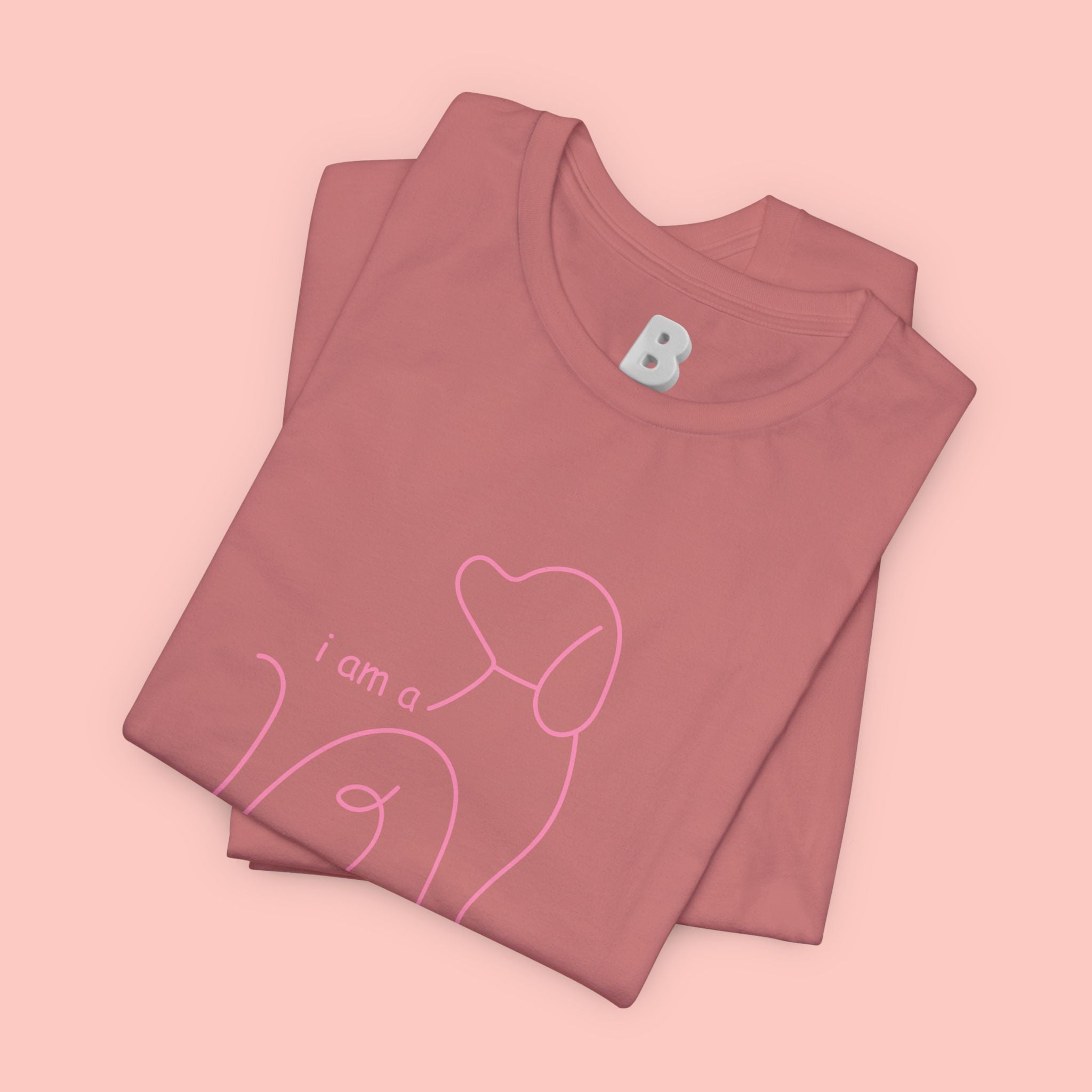 Dog Mom T‑Shirt – Minimal Pink Line Art Dog Tee