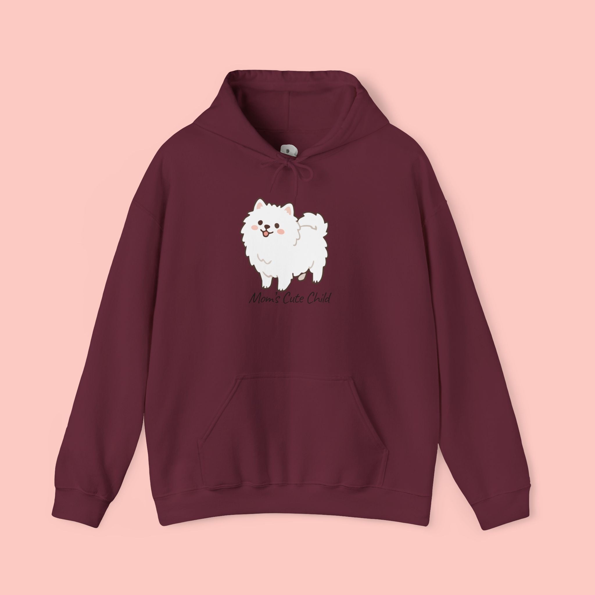 Pomeranian 'Mom's Little Child' Hoodie – Cute White Dog Graphic Pullover