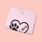 Dog Mom Heart Paw Sweatshirt — Women's Crewneck for Pet Lovers