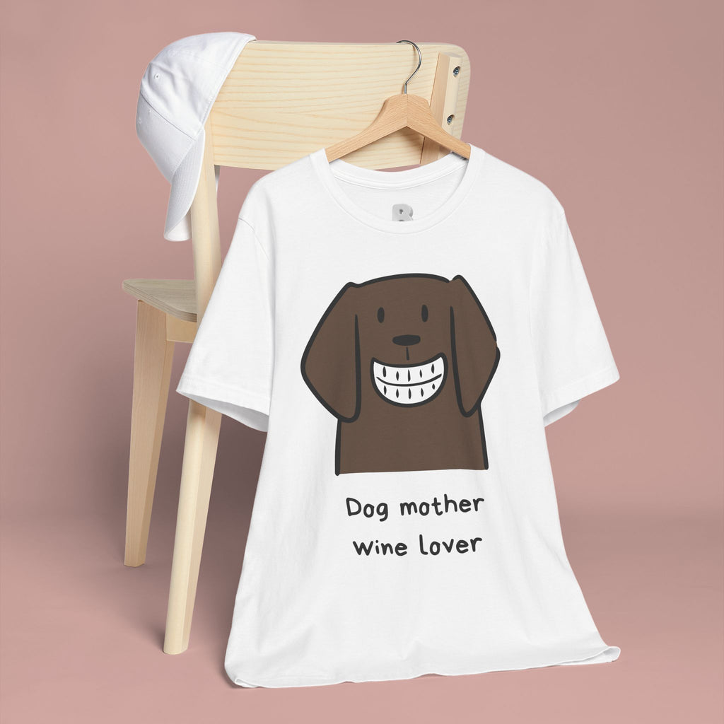 Dog Mother Wine Lover T-Shirt — Cute Cartoon Dog Graphic Tee