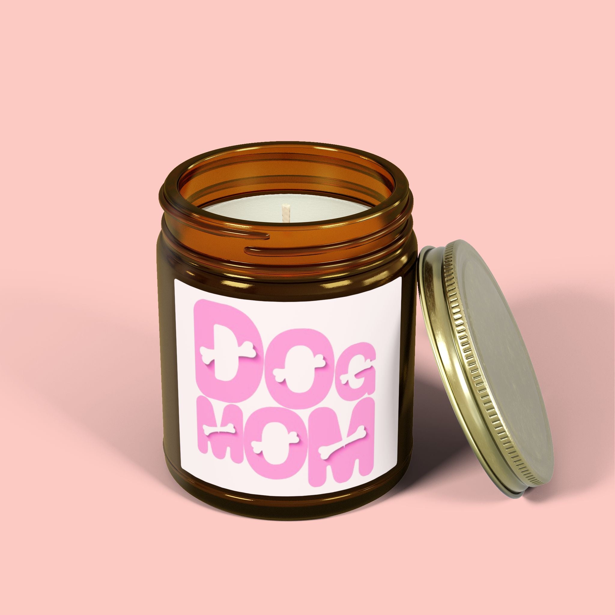 Dog Mom Scented Candle (Coconut Apricot Wax) — 4oz/9oz Gift for Pet Lovers