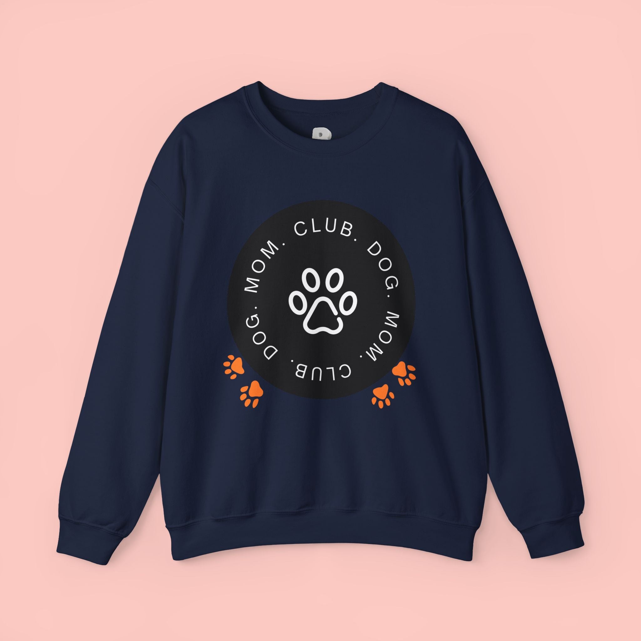 Dog Mom Club Crewneck Sweatshirt — Paw Print Graphic Pullover for Pet Moms