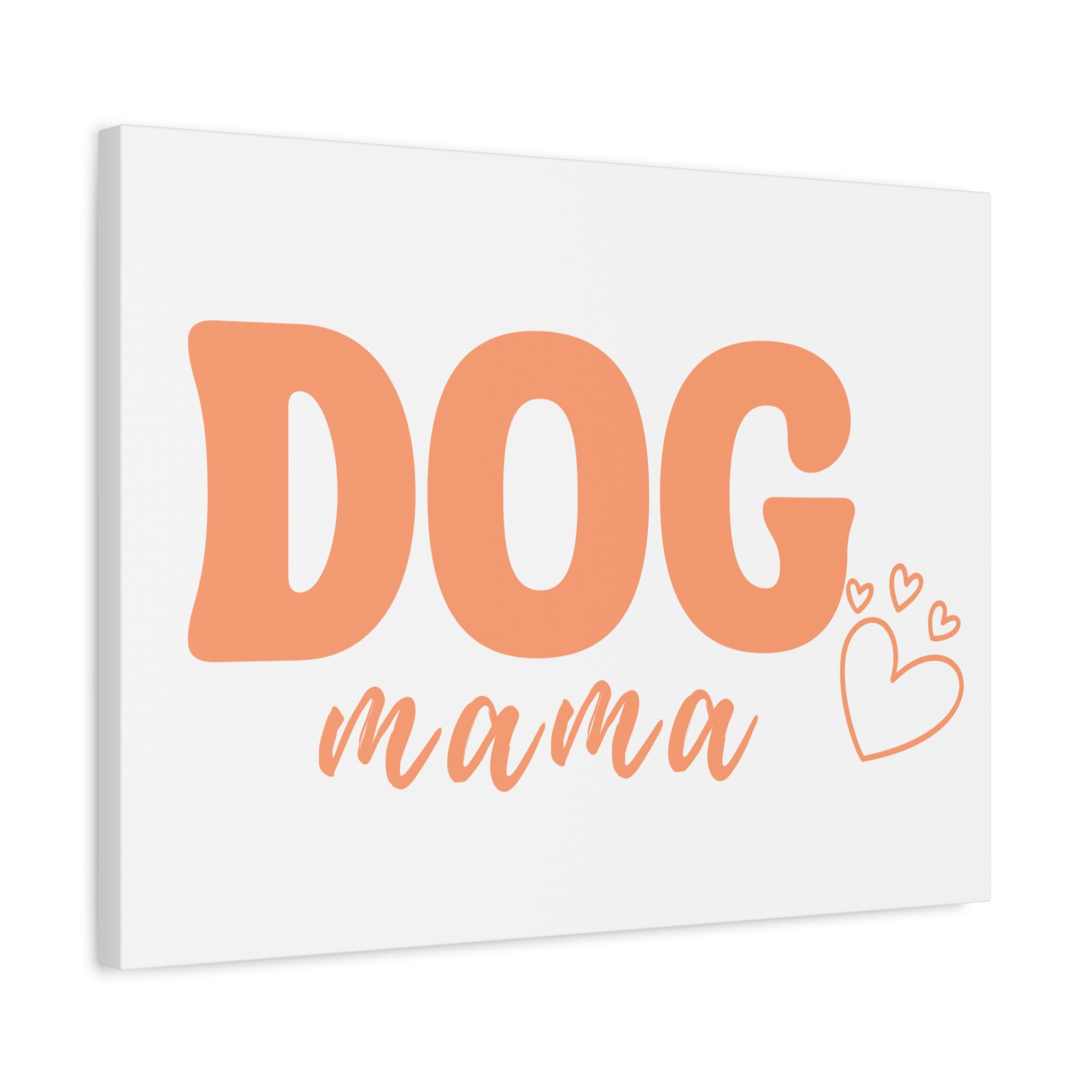 Dog Mama Matte Canvas Wall Art – Peach Script Pet Lover Decor