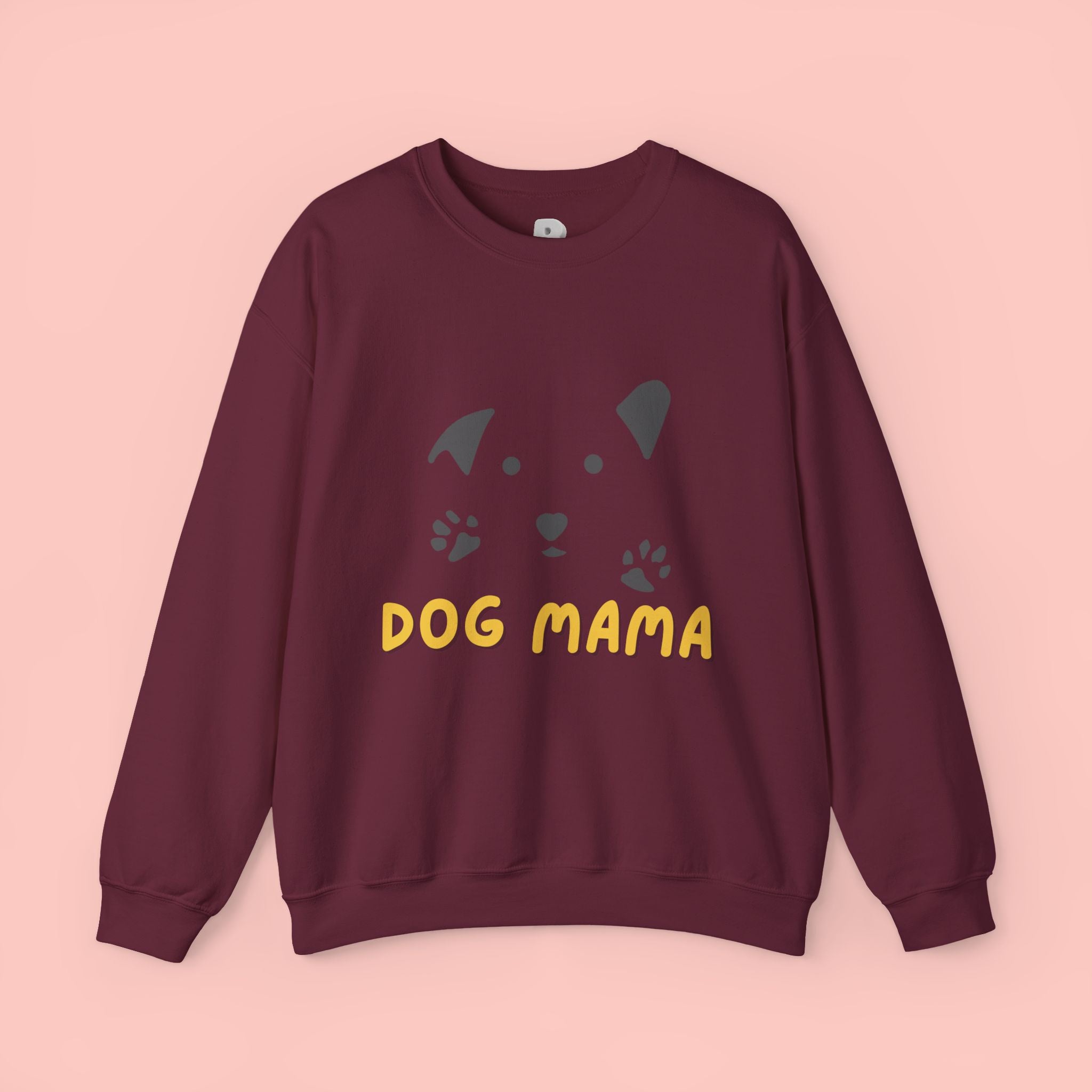 Dog Mama Crewneck Sweatshirt – Cute Paw Print & Puppy Graphic