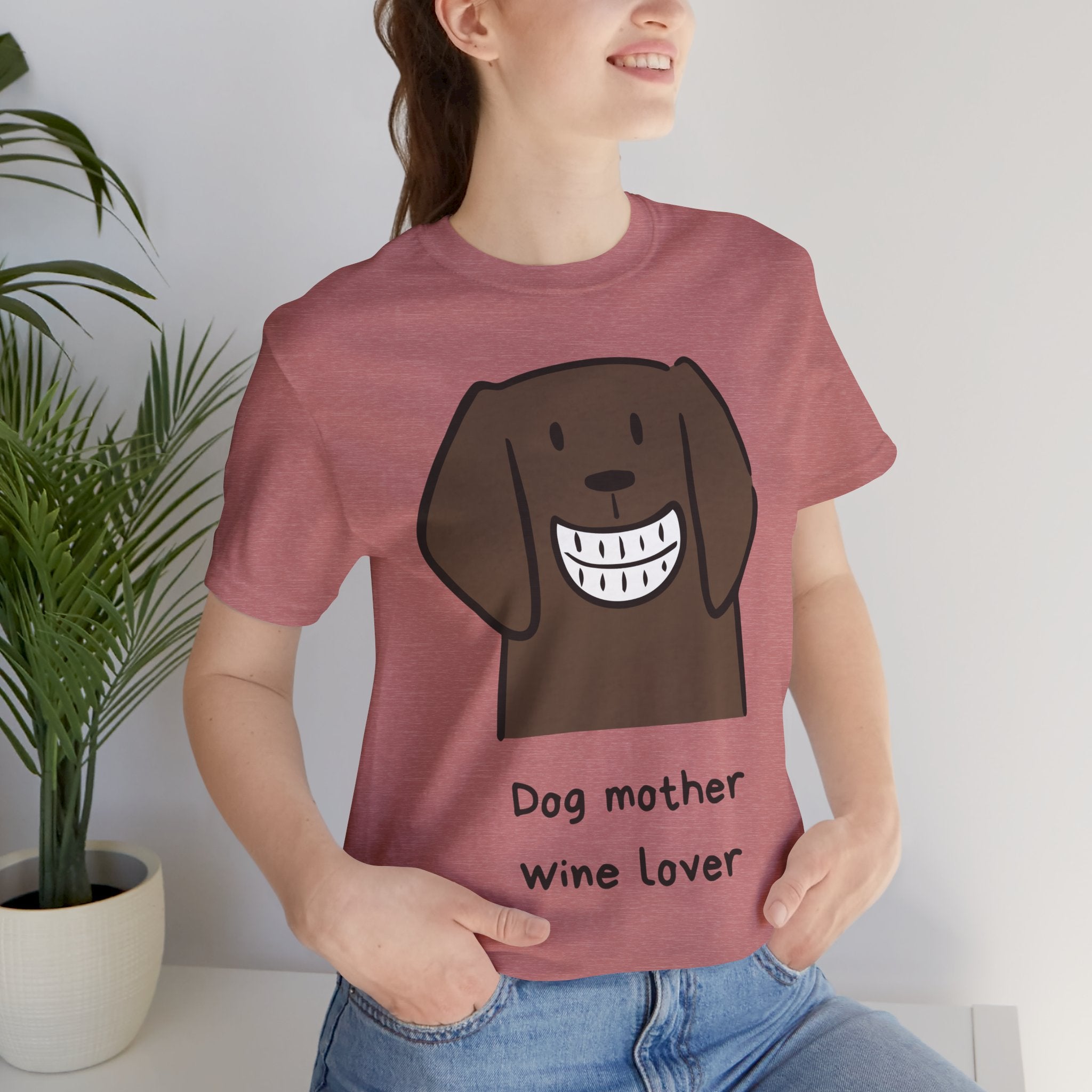 Dog Mother Wine Lover T-Shirt — Cute Cartoon Dog Graphic Tee