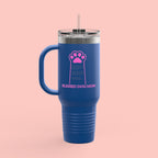 40oz Insulated Travel Mug — 'Groovy Mom' Pink Retro Design