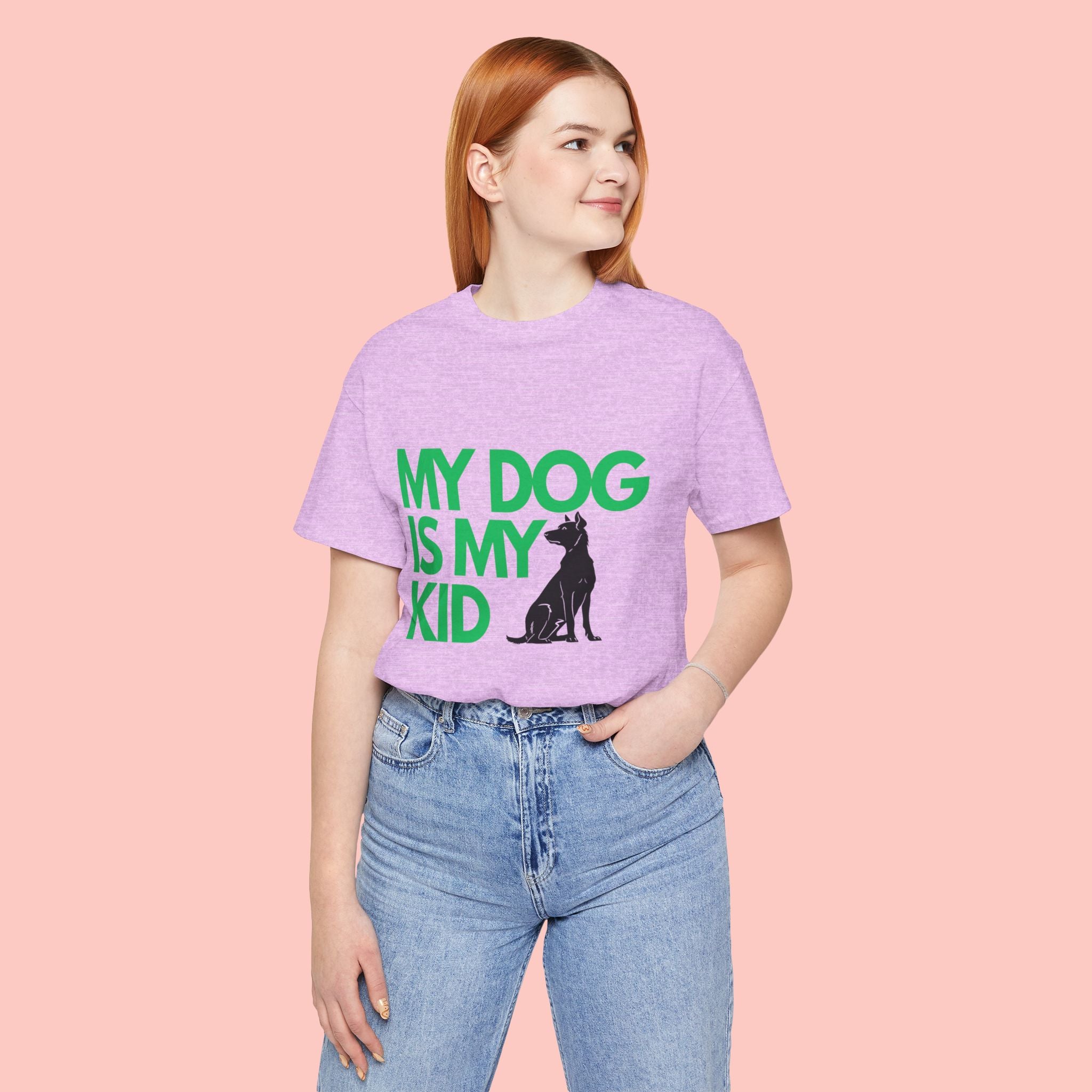 My Dog Is My Kid T-Shirt — Funny Pet Mom/Dad Tee with Sitting Dog Graphic