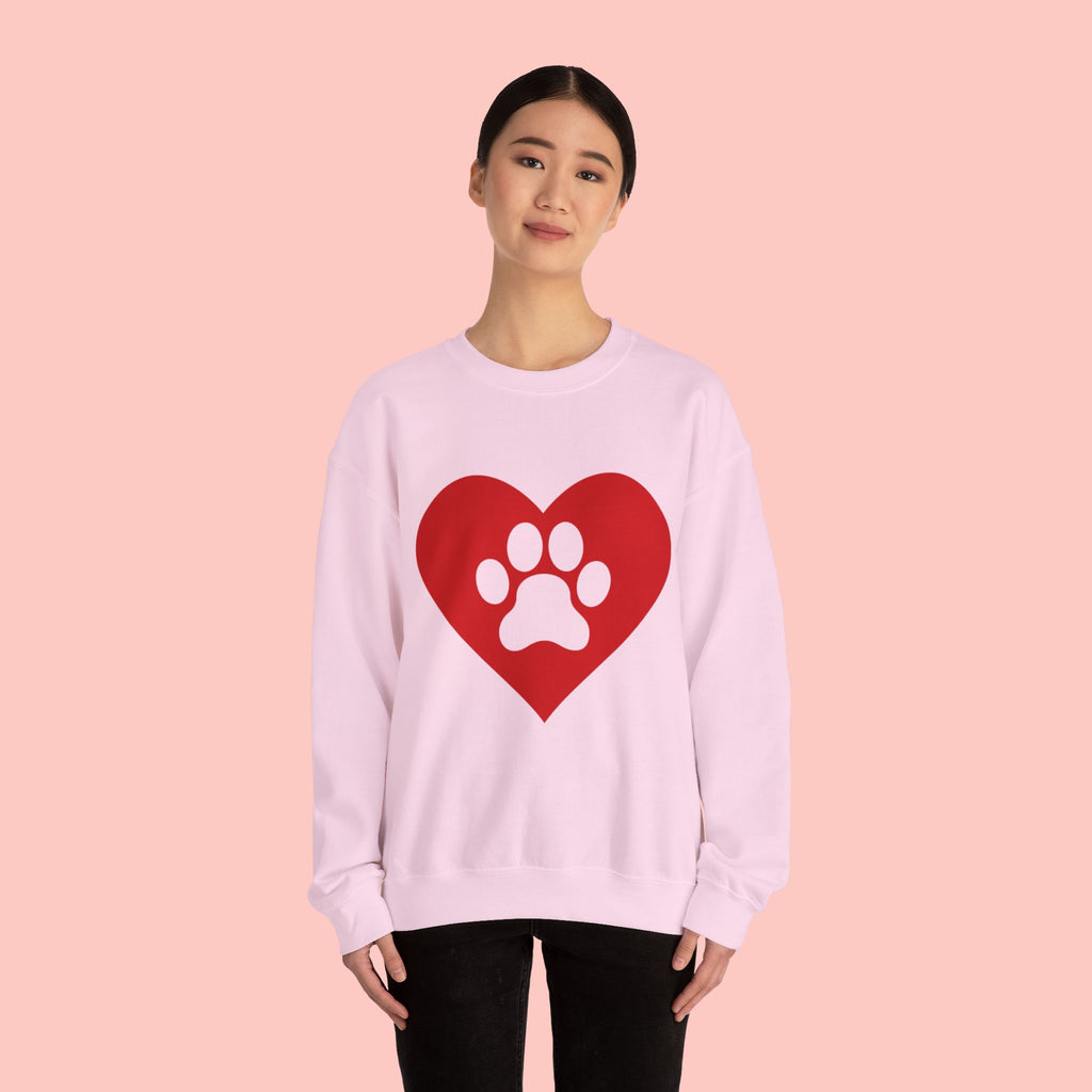 Heart Paw Crewneck Sweatshirt — Cute Pet Lover Pullover
