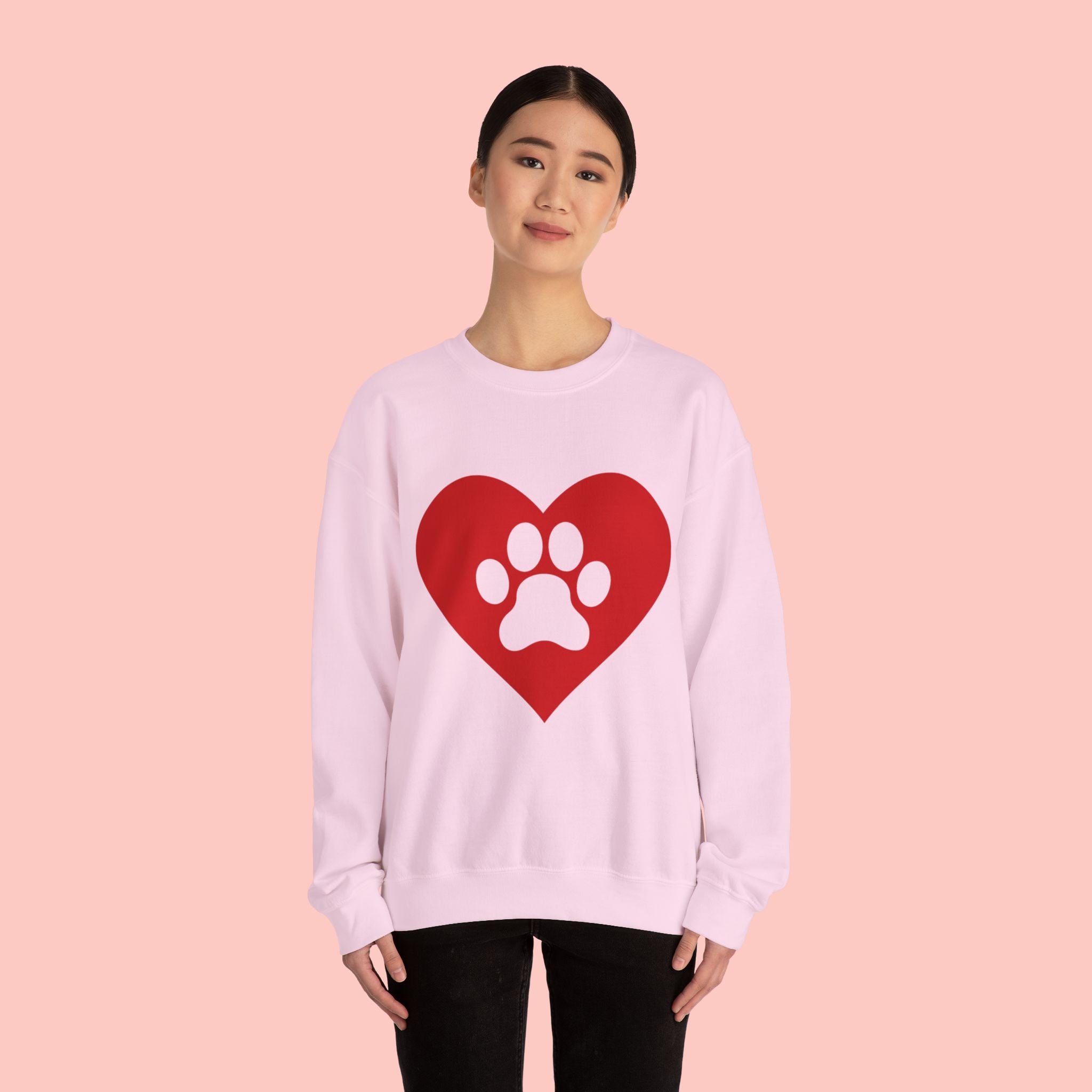 Heart Paw Crewneck Sweatshirt — Cute Pet Lover Pullover