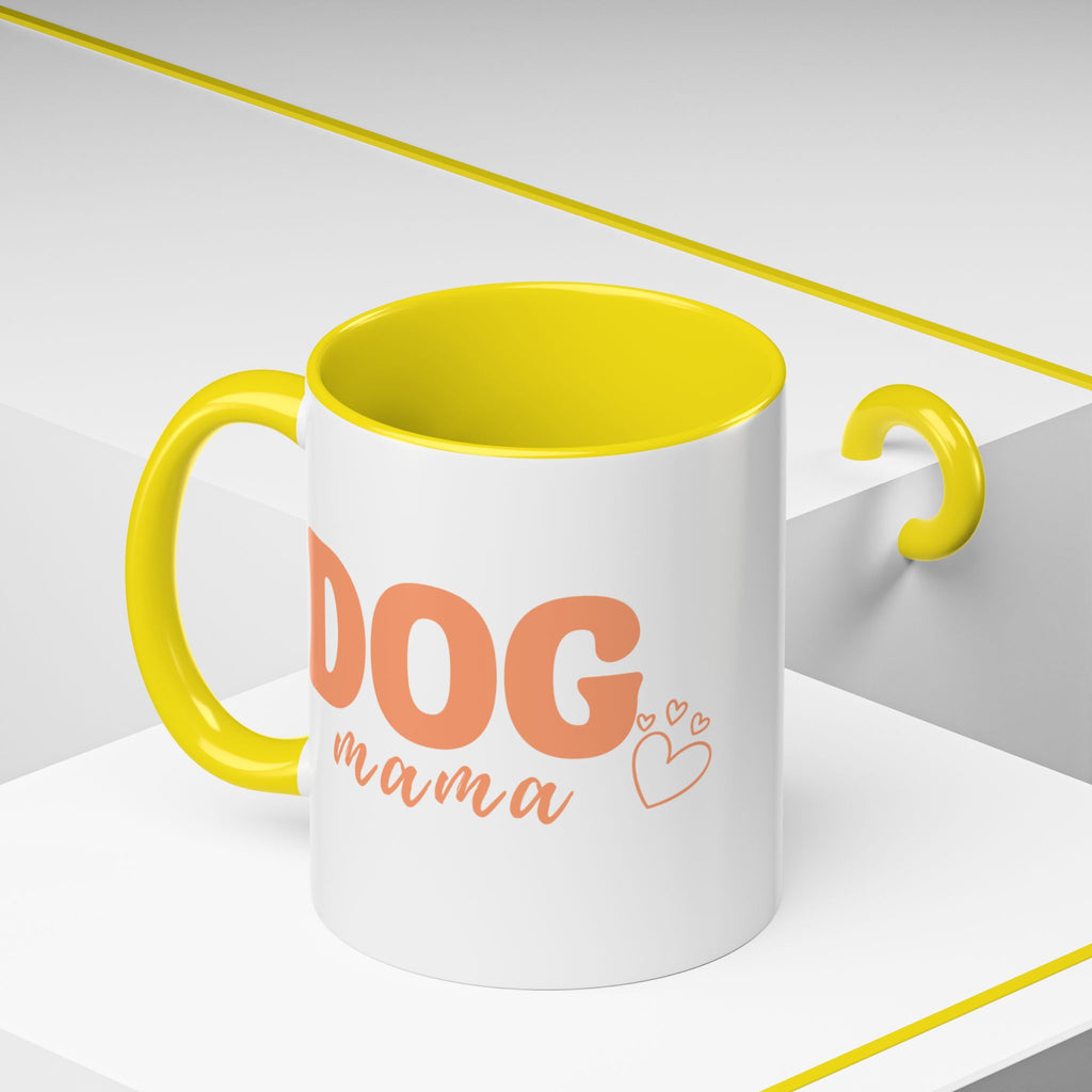 Dog Mama Coffee Mug — Cute Heart Accent Ceramic Mug (11/15 oz)