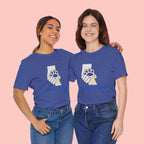 Dog Lover T-Shirt — "Love with my dog." Paw Print Graphic