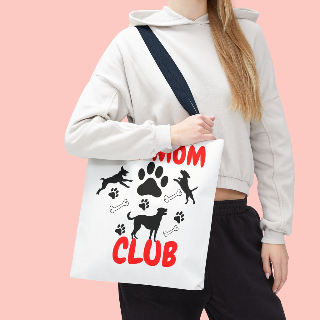 Dog Mom Club Tote Bag – Cute Paw Print Canvas Tote for Dog Lovers