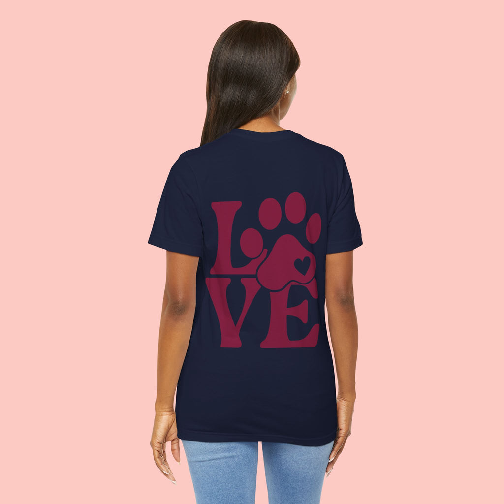 Dog Paw "LOVE" Tee - Pet Lover Graphic T-Shirt
