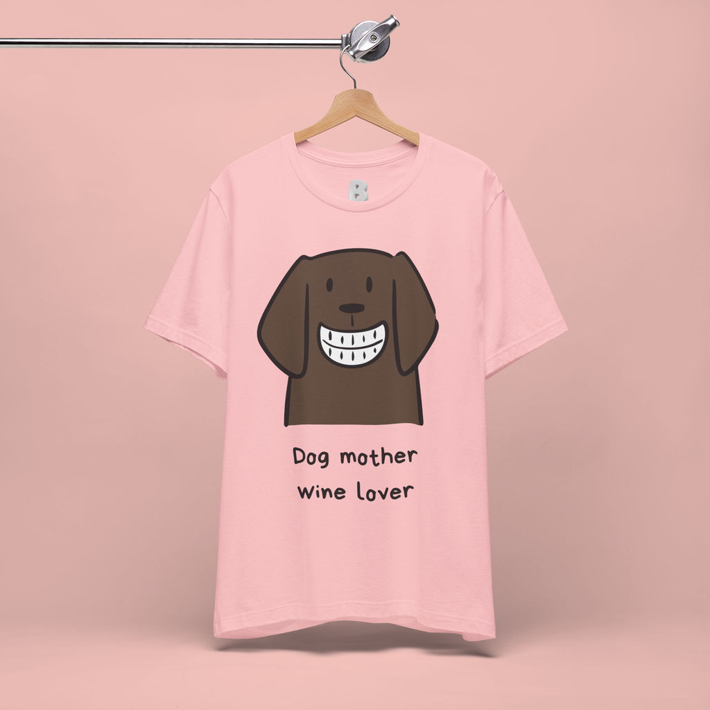 Dog Mother Wine Lover T-Shirt — Cute Cartoon Dog Graphic Tee