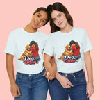 Dog Mom T-Shirt - Cute Woman Hugging Golden Retriever Tee