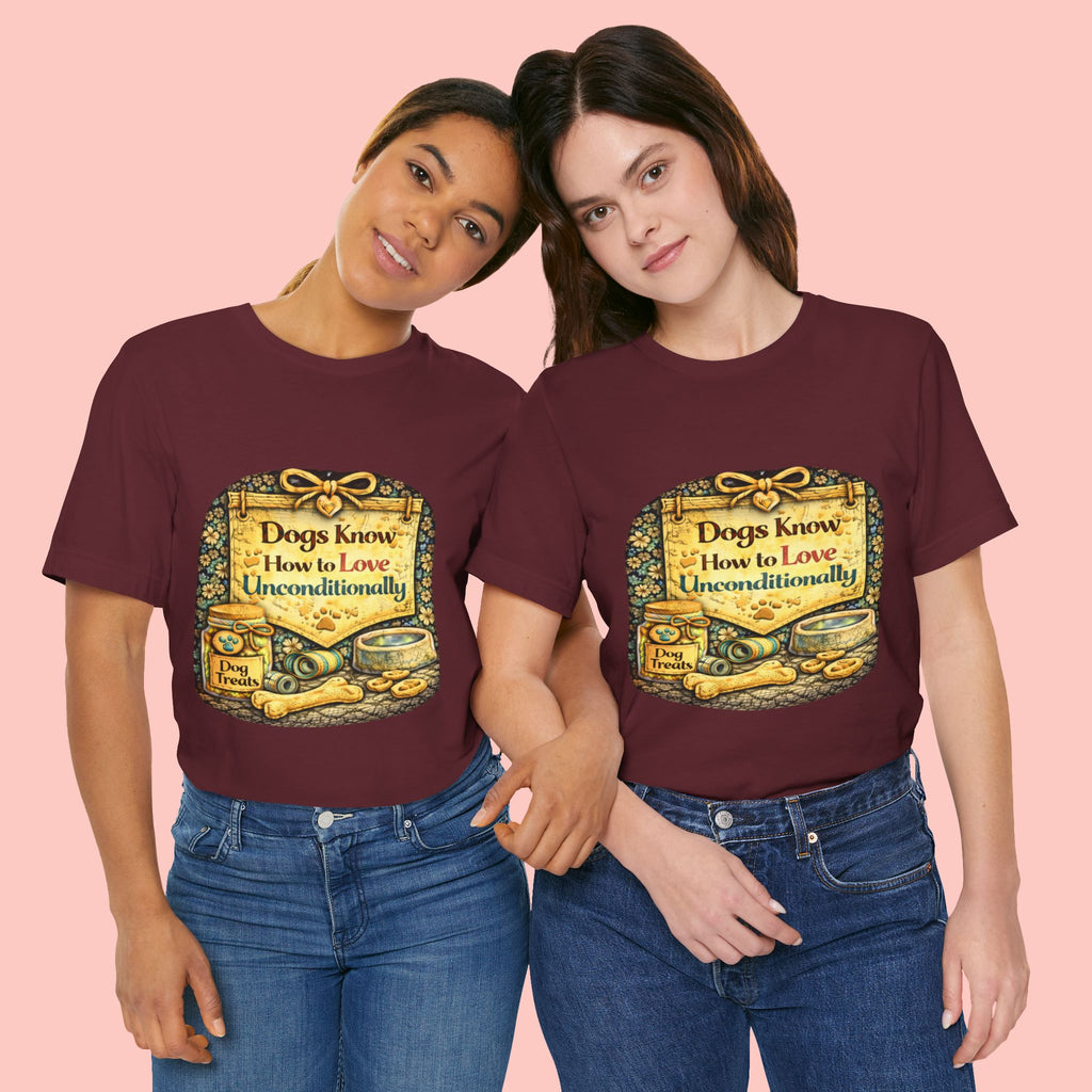 Dog Lovers T‑Shirt – "Dogs Know How to Love Unconditionally" Vintage Design