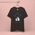 Dog Mom T‑Shirt — Paw Print with Dog & Puppy Graphic
