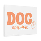 Dog Mama Matte Canvas Wall Art – Peach Script Pet Lover Decor