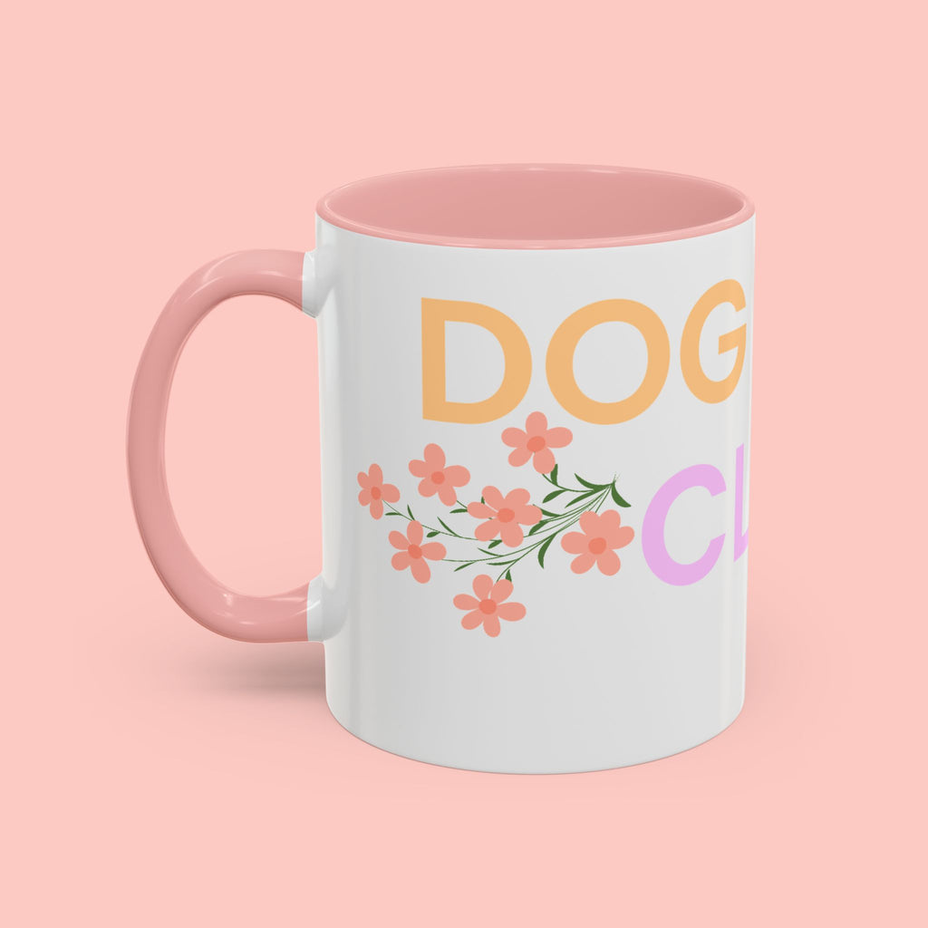 Dog Mom Club Accent Coffee Mug – Colorful Paw Print 11/15oz
