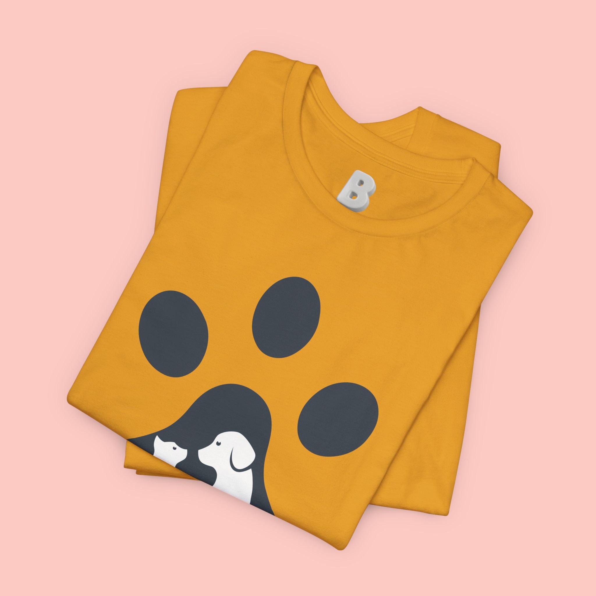Dog Mom T‑Shirt — Paw Print with Dog & Puppy Graphic