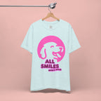All Smiles Mom's Rules T-Shirt — Cute Pink Dog Graphic Tee for Moms & Pet Lovers