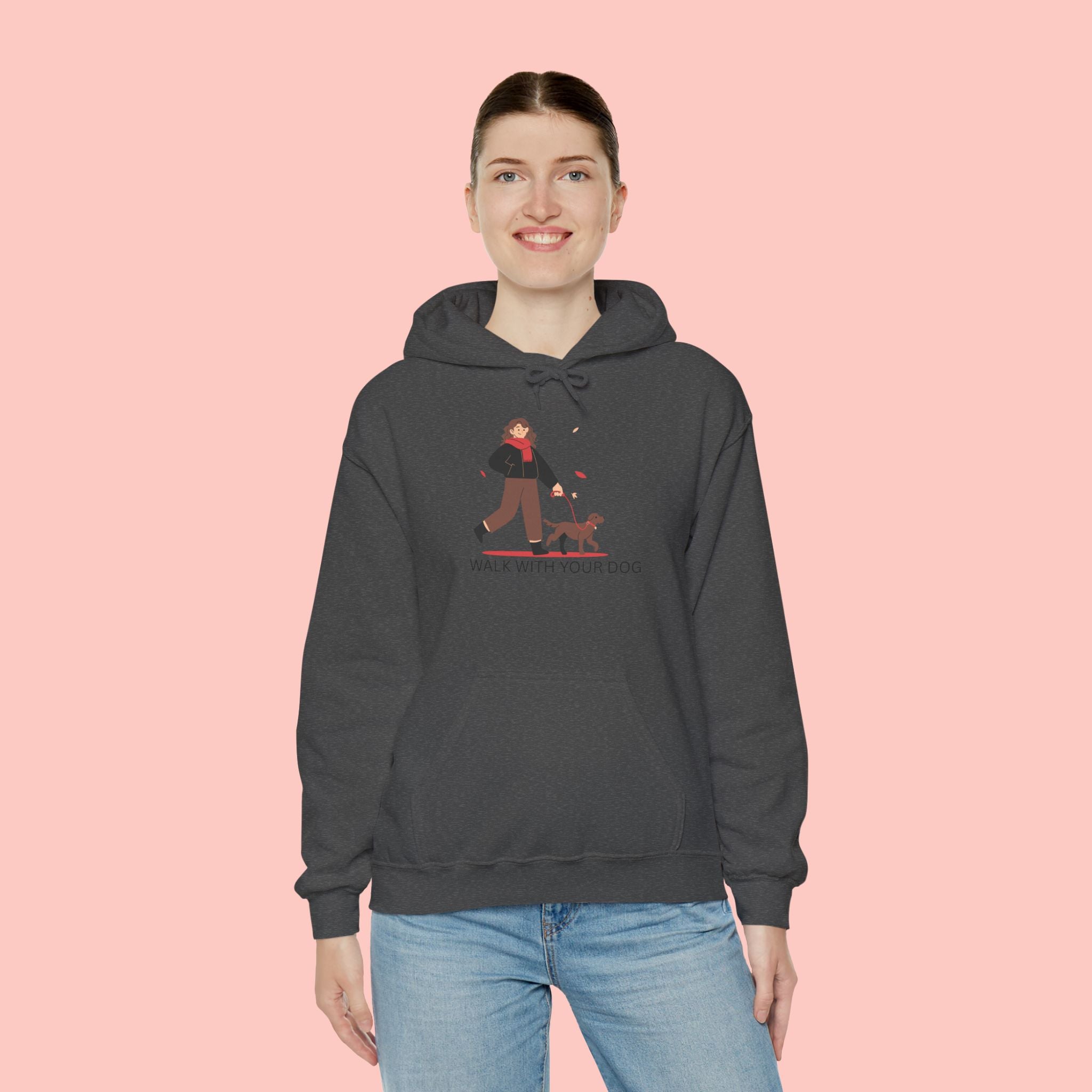 Dog Walk Hoodie — "Walk With Your Dog" Cozy Pet Lover Sweatshirt