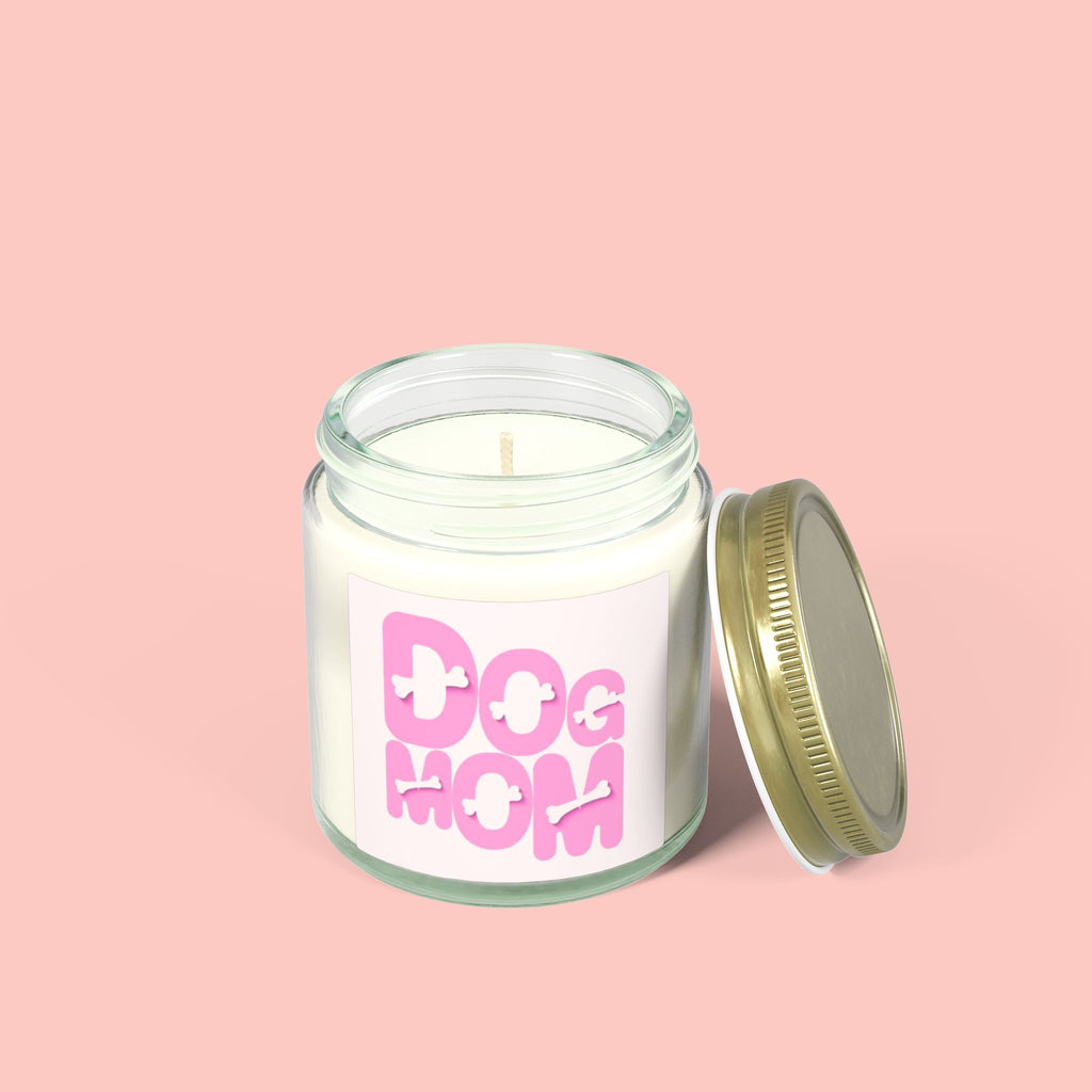 Dog Mom Scented Candle (Coconut Apricot Wax) — 4oz/9oz Gift for Pet Lovers