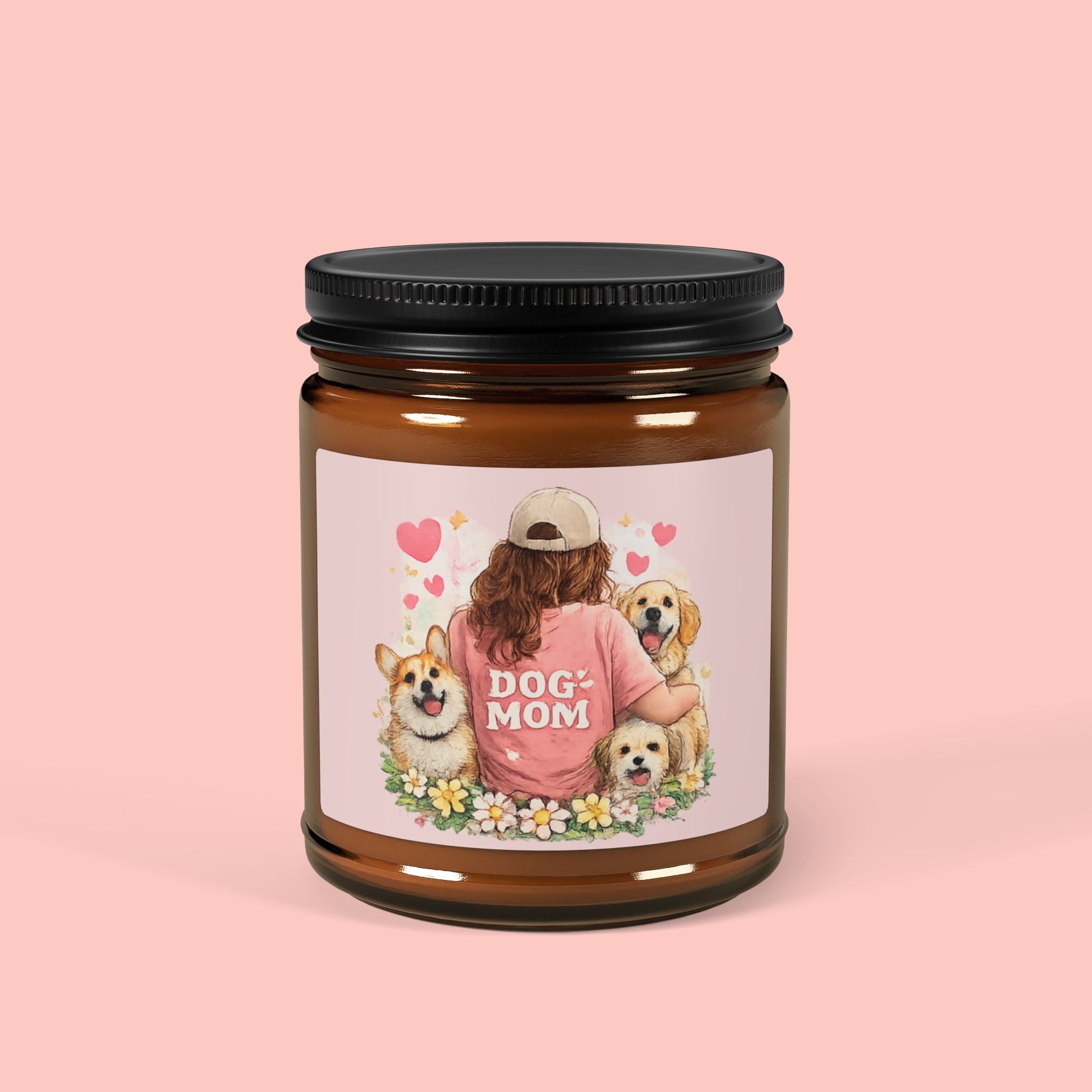 Dog Mom Soy Candle — Amber Jar Scented Candle (Multi-Size)
