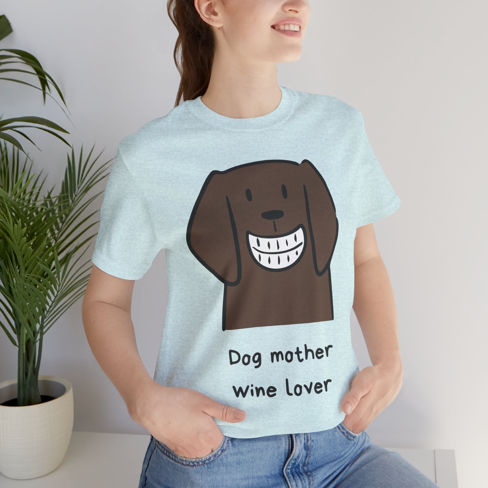 Dog Mother Wine Lover T-Shirt — Cute Cartoon Dog Graphic Tee