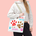 Dog Mom Tote Bag – "Fur Baby" Paw Print AOP Tote