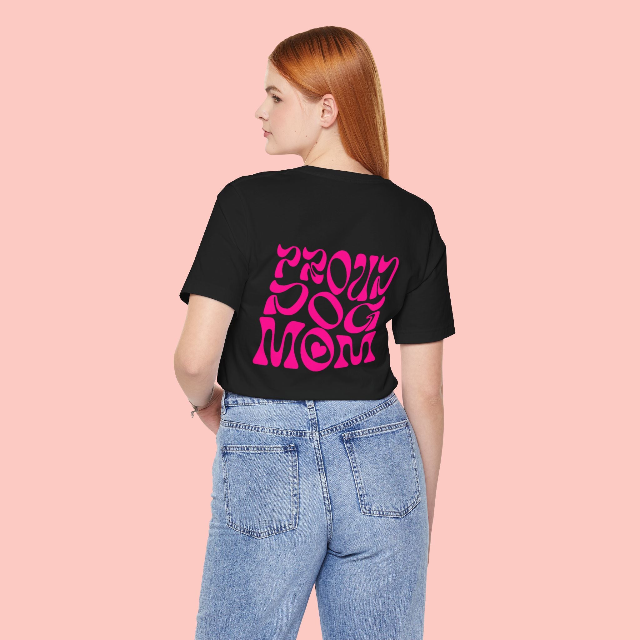 Mom of Dogs T-Shirt — Retro Pink “Proud Dog Mom” Tee
