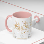 I Love Dogs Accent Coffee Mug — Gold Leaf Dog Lover Ceramic Mug (11oz & 15oz)