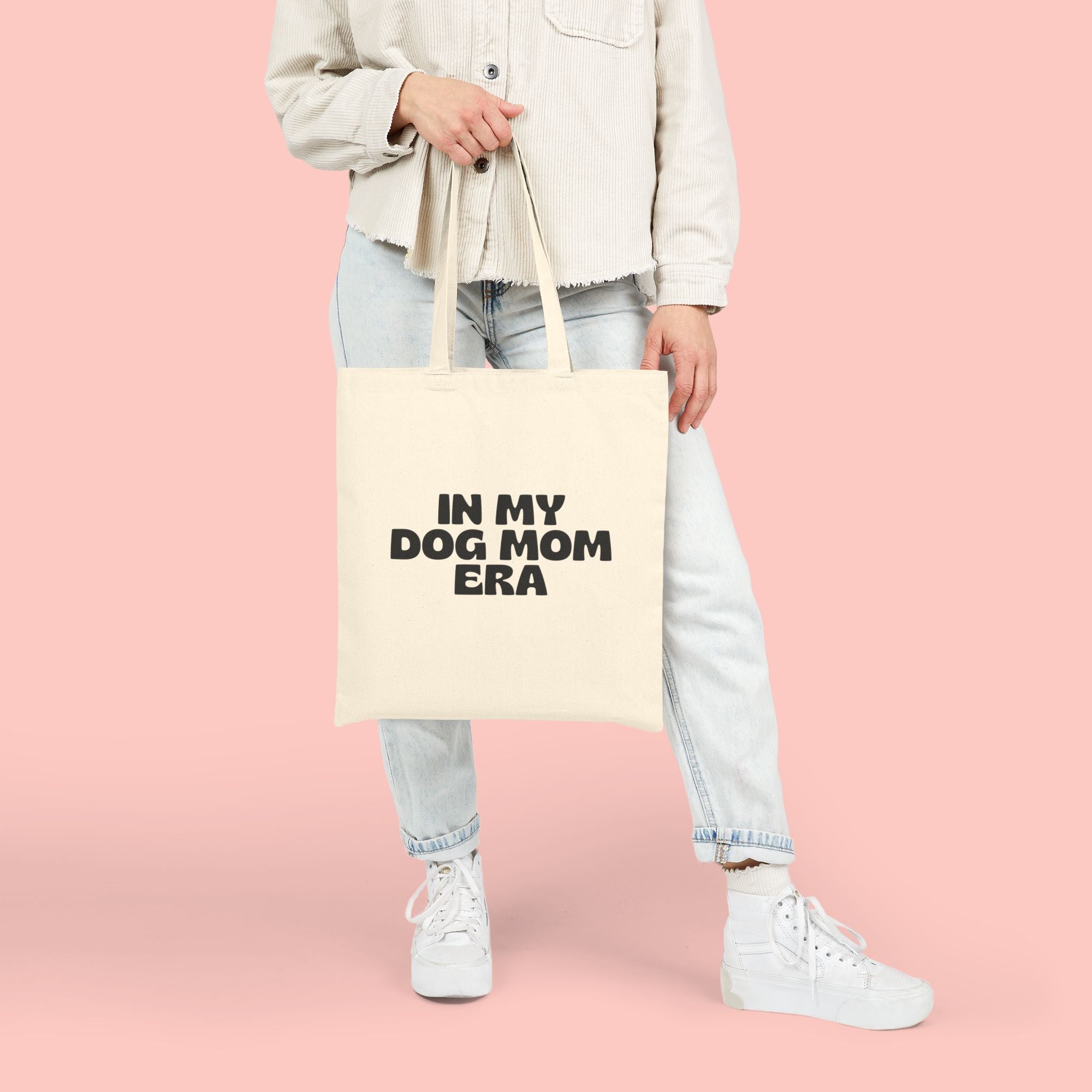 Tote Bag — "In My Dog Mom Era" Canvas Tote for Dog Moms, Reusable Grocery & Everyday Carry