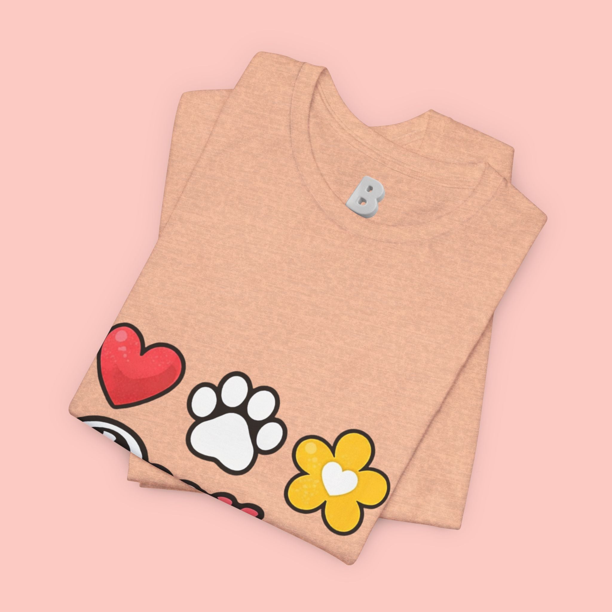 Dog Mom T-Shirt – Heart, Paw & Flower Graphic Tee