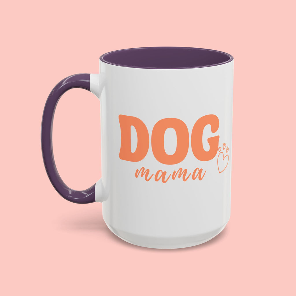 Dog Mama Coffee Mug — Cute Heart Accent Ceramic Mug (11/15 oz)