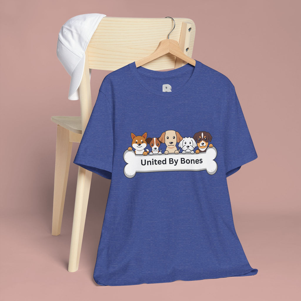 Dog Lover T‑Shirt — "United By Bones" Cute Cartoon Dogs Tee