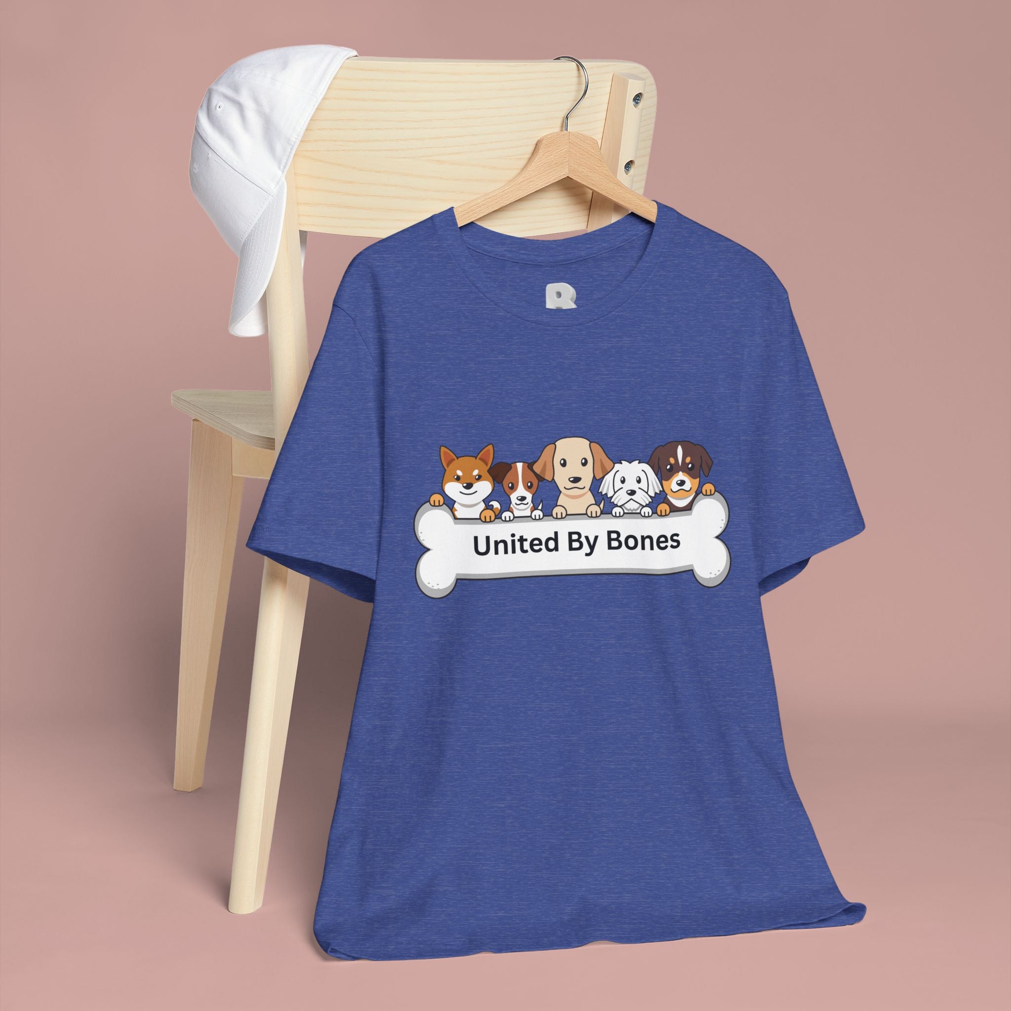 Dog Lover T‑Shirt — "United By Bones" Cute Cartoon Dogs Tee