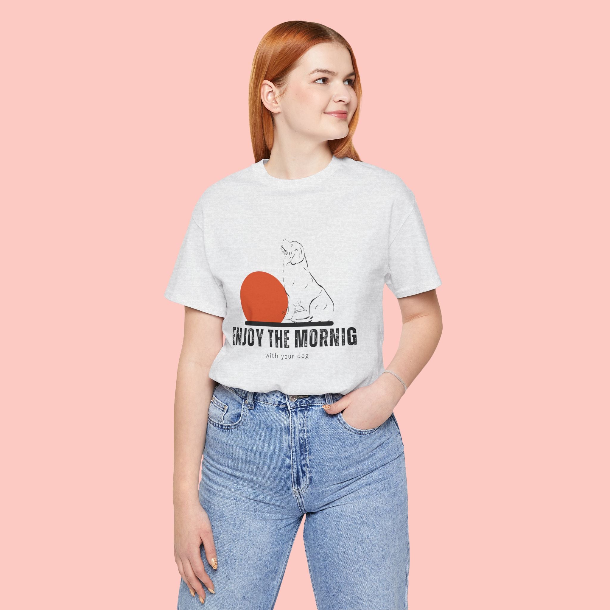 Enjoy the Morning Dog T-Shirt — Graphic Sunrise Pet Lover Tee