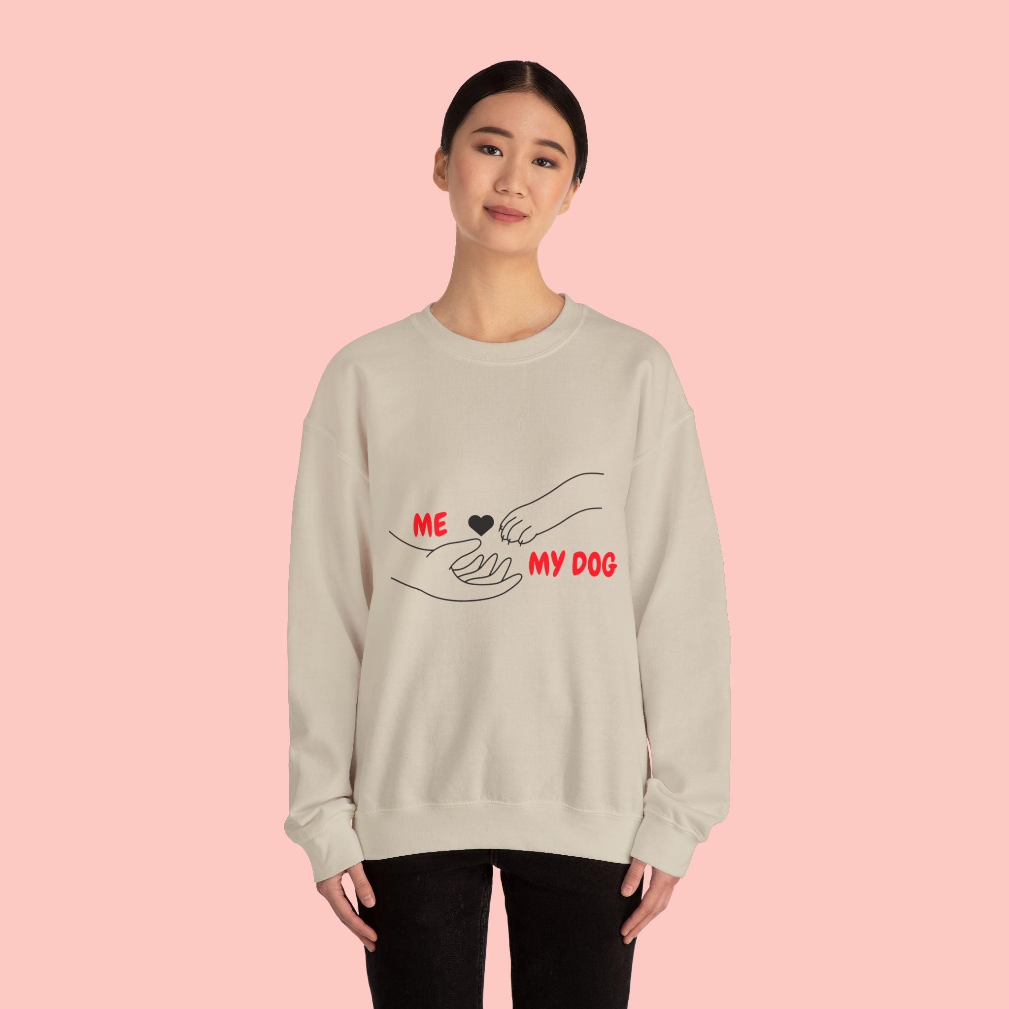 Dog Lover Crewneck Sweatshirt — "Me  My Dog" Minimalist Paw Print Design
