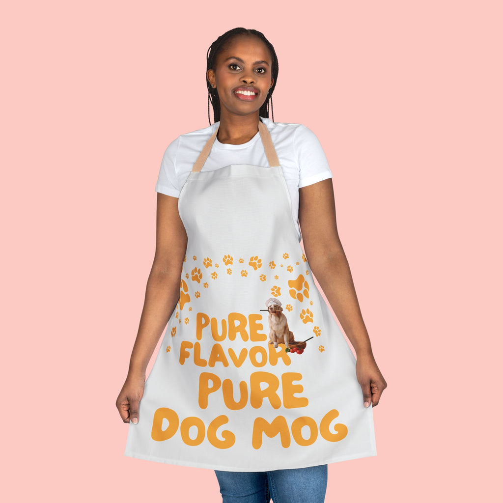Dog Mom Apron – “Pure Flavor Pure Dog Mom” Paw-Print Kitchen Apron
