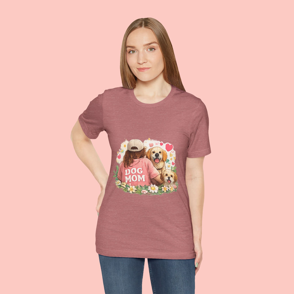 Dog Mom T-Shirt — Cute Floral Puppy Tee for Dog Lovers
