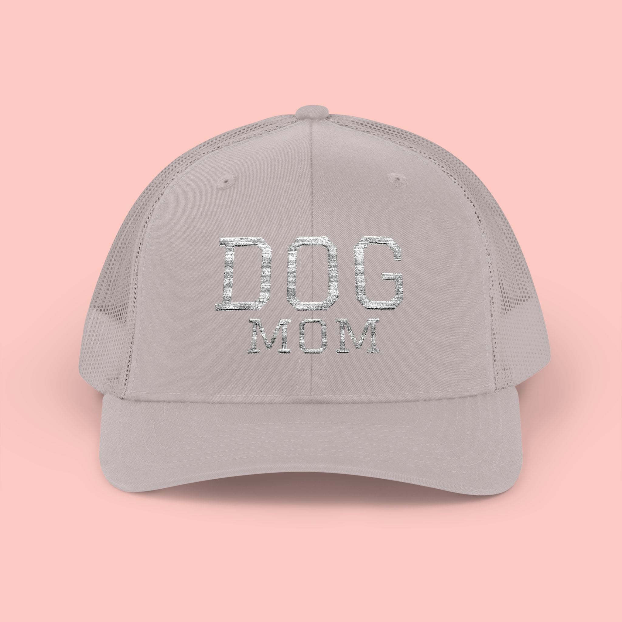 Dog Mom Trucker Cap — Rhinestone Lettering Snapback Hat