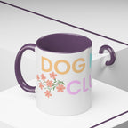 Dog Mom Club Accent Coffee Mug – Colorful Paw Print 11/15oz