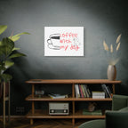 Canvas Wall Art - "Coffee With My Dog" Cute Coffee & Puppy Print