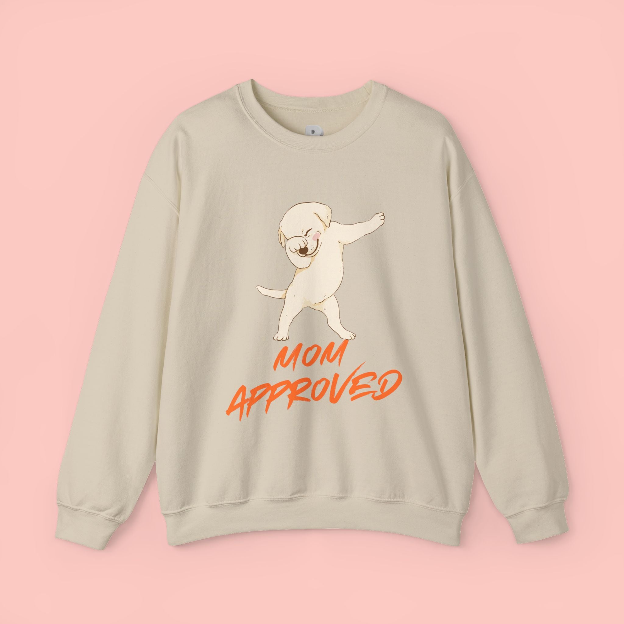 Crewneck Sweatshirt - 'Mom Approved' Dabbing Dog Cute Graphic