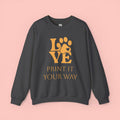 Love Paw Crewneck Sweatshirt — Pet Lover Graphic Sweatshirt